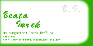 beata imrek business card